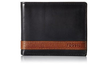 Fossil Men's Quinn Bifold with Flip ID Wallet - Black